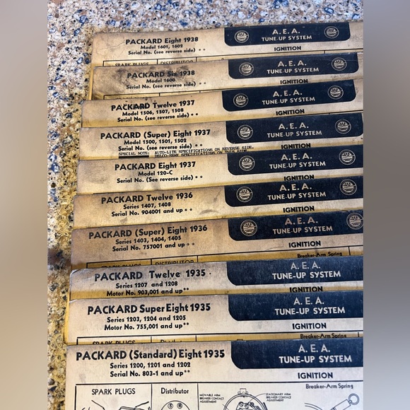 Dealership Mechanics Service Cards. PACKARD Various Years/Models 1935-1942 - Picture 2 of 15